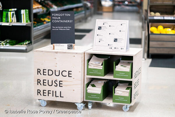 Reusable Bag Stall in Waitrose in Oxford